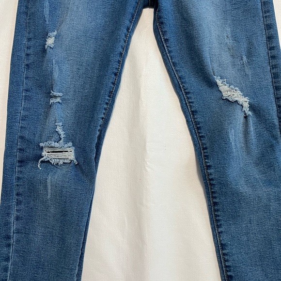 Shein High Waisted Distressed Stretchy Skinny Jeans Size XS Denim - Picture 4 of 13